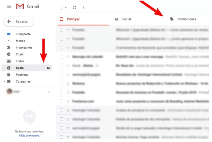 AVISO Pestaña Promociones Gmail